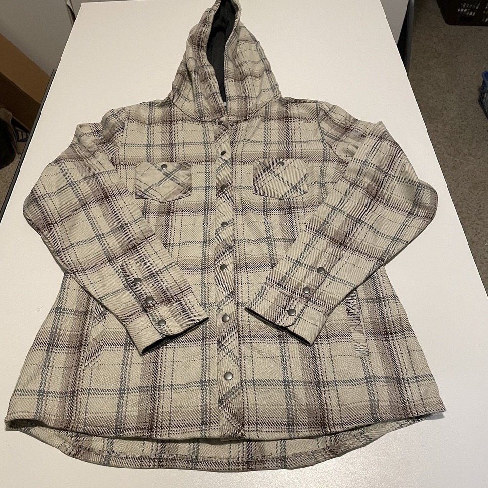 KUHL Plaid Flannel Hoodie Shacket Jacket Style 8427 , Size: Medium